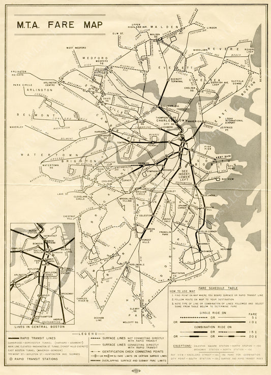 MTA Fare Map 1949