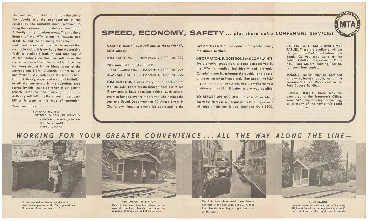 MTA Highland Branch Advertisement Circa 1959