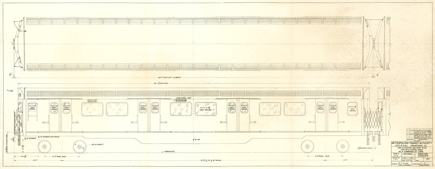Cambridge-Dorchester Type 5 Car (Drawing A) March 1961