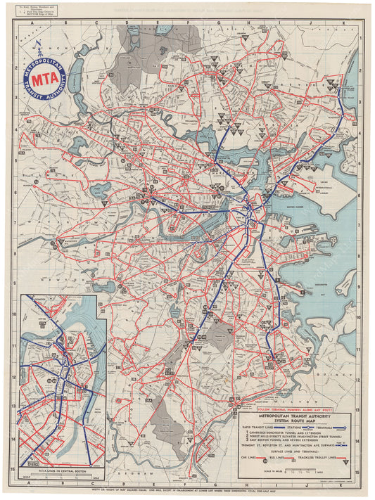 MTA System Route Map 1954