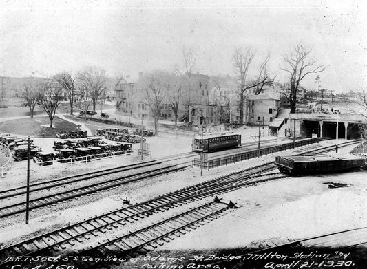 Milton Streetcar Stop, April 21, 1930