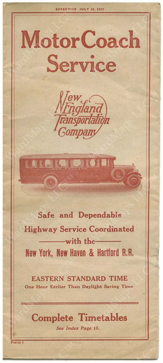 New England Transportation Co. Brochure Cover 1927