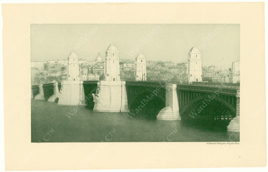 Cambridge Bridge Commission Report 1909: Completed Bridge with State House Dome
