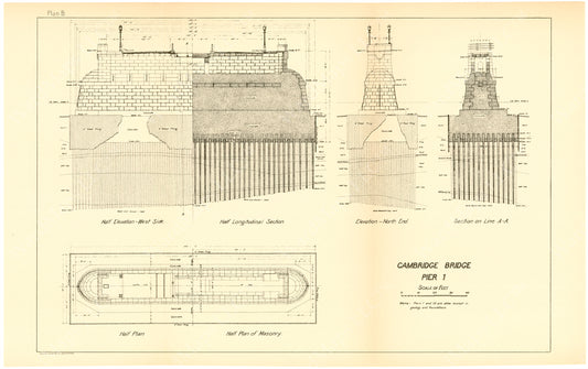Cambridge Bridge Commission Report 1909 Plan B: Pier 1