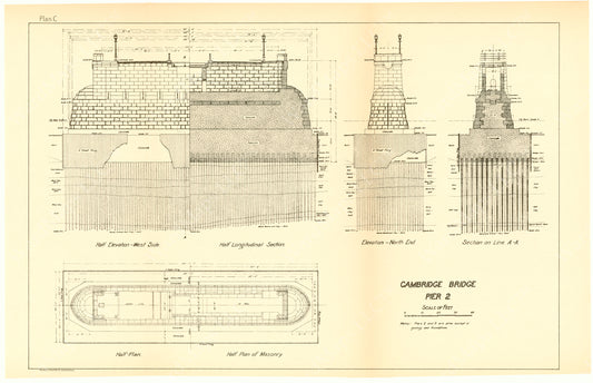 Cambridge Bridge Commission Report 1909 Plan C: Pier 2