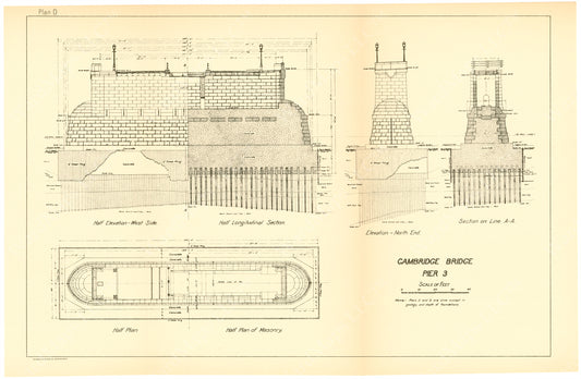 Cambridge Bridge Commission Report 1909 Plan D: Pier 3