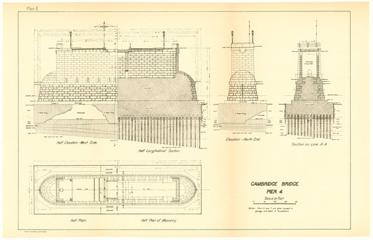 Cambridge Bridge Commission Report 1909 Plan E: Pier 4