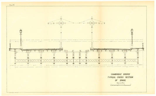 Cambridge Bridge Commission Report 1909 Plan M: Typical Cross Section of Spans