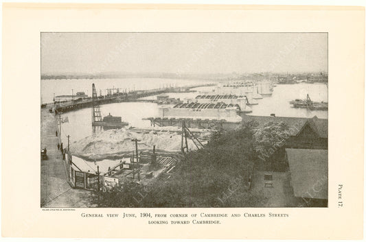 Cambridge Bridge Commission Report 1909 Plate 17: General View June 1904