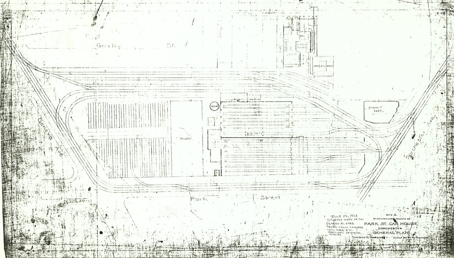 Park Street Car House, Dorchester, Massachusetts 1920