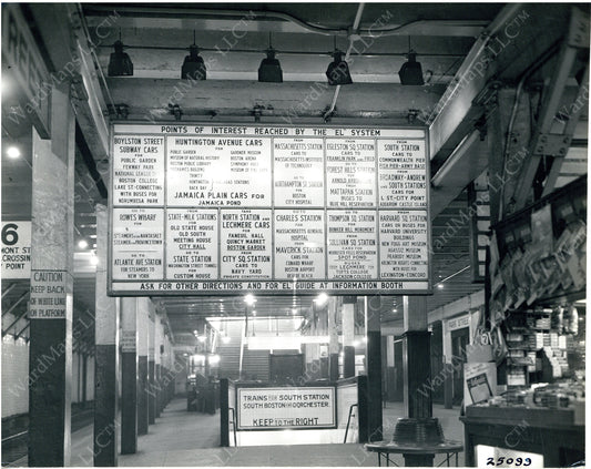 Park Street Station Points of Interest Board Circa 1930