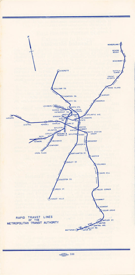 MTA Rapid Transit System Pamphlet Map 1957