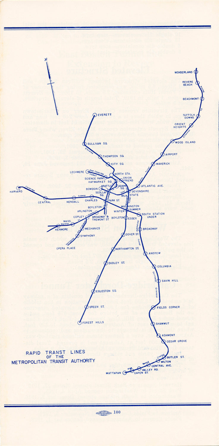MTA Rapid Transit System Pamphlet Map 1957