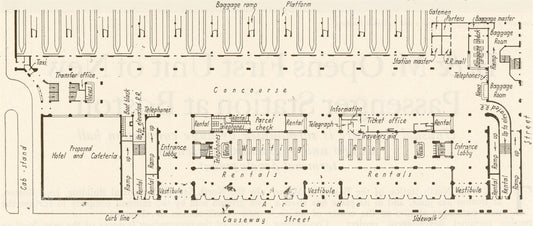 Plan of North Station Terminal, Boston, Massachusetts 1928