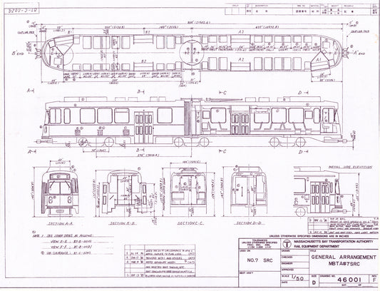 Vehicle Data Sheet 46001: MBTA Green Line Type 7 LRV 1984