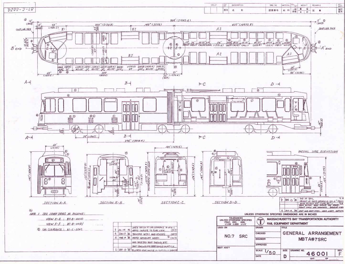 Vehicle Data Sheet 46001: MBTA Green Line Type 7 LRV 1984