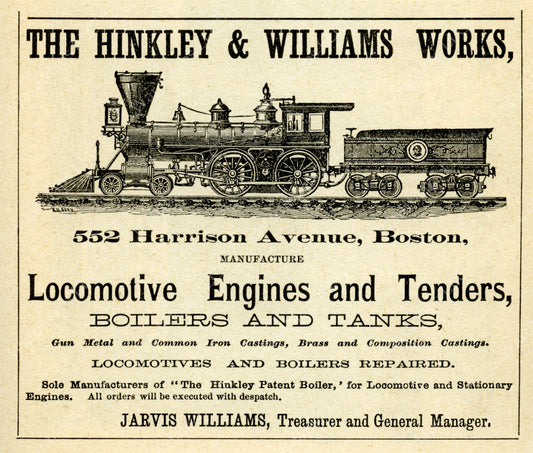 Hinkley & Williams Works Advertisement 1860