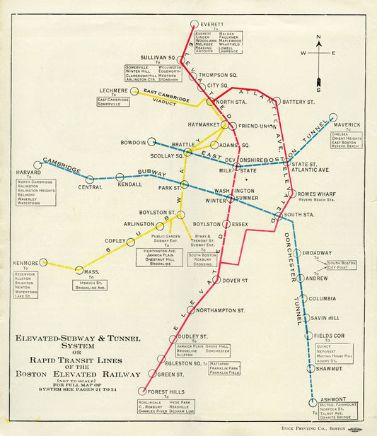 Boston Elevated Railway Rapid Transit Lines 1930
