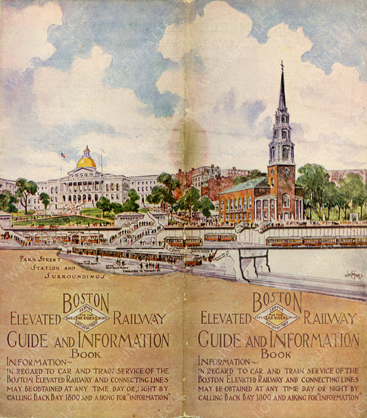 Boston Elevated Railway Guide and Information Book Cover 1926
