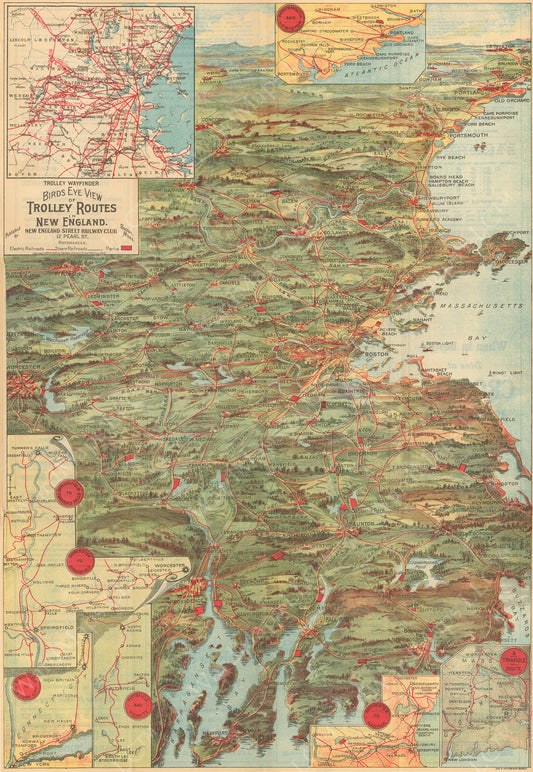 Trolley Routes in New England 1905