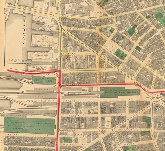 Mapping Boston’s Northern Railroad Depots 1874