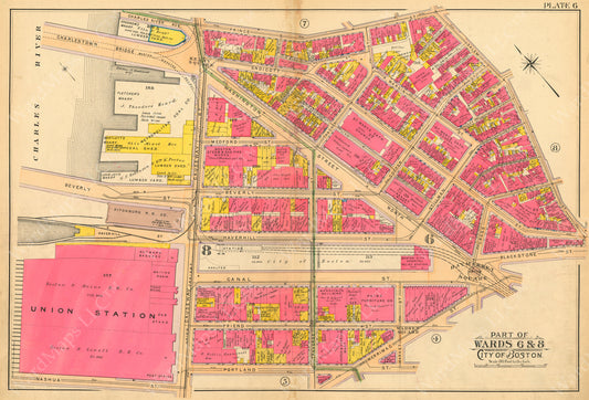 Boston, Massachusetts 1902 Plate 6: Rapid Transit at Causeway Street