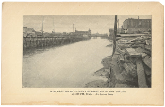 Charles River Dam Report 1903: Broad Canal Between 3rd and 1st Streets 1902