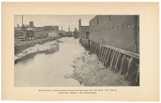 Charles River Dam Report 1903: Broad Canal Between 6th Street and Railroad 1902