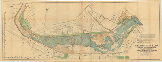 Charles River Dam Report 1903: Contour Map of Lower Basin 1902