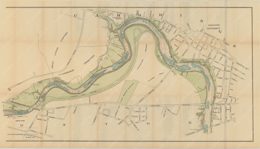 Charles River Dam Report 1903: Contour Map of Upper Basin 1902 (Right Half)