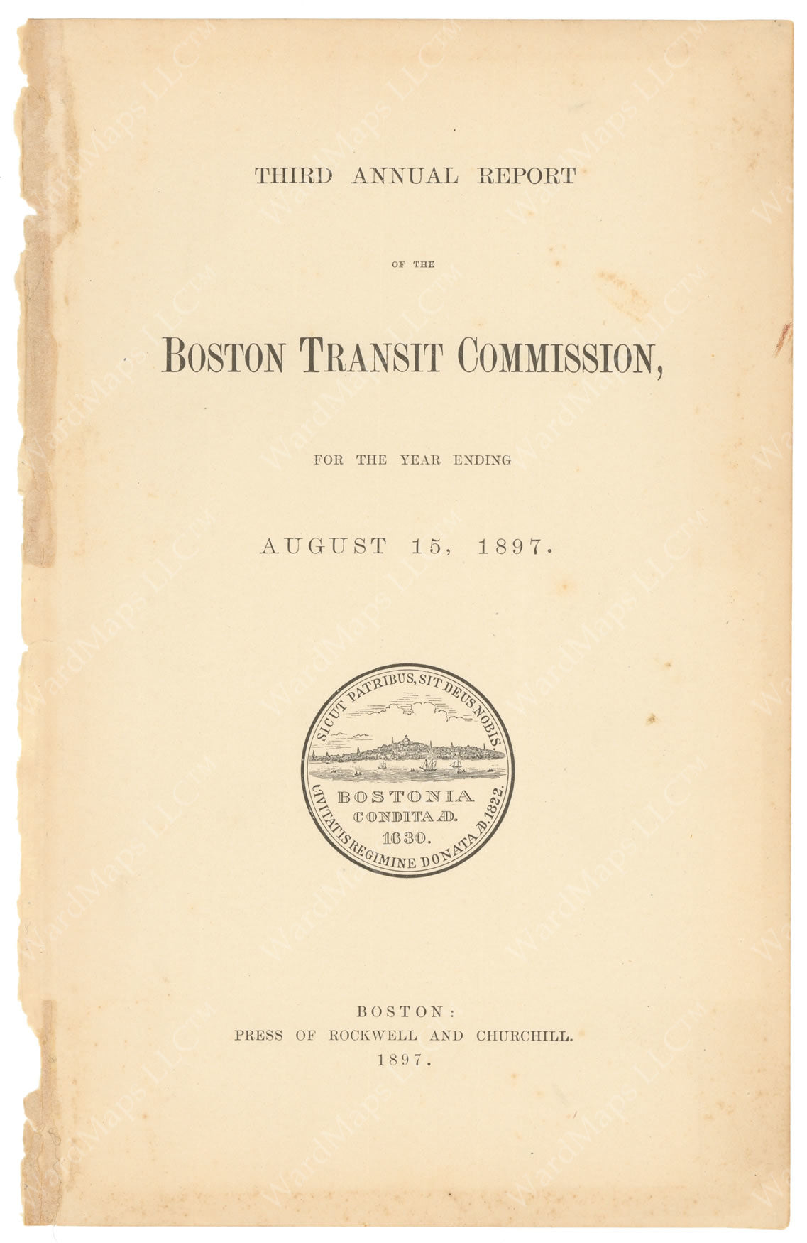 BTC Annual Report 03, 1897: Title Page