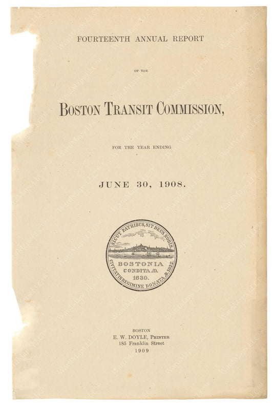 BTC Annual Report 14, 1908: Title Page
