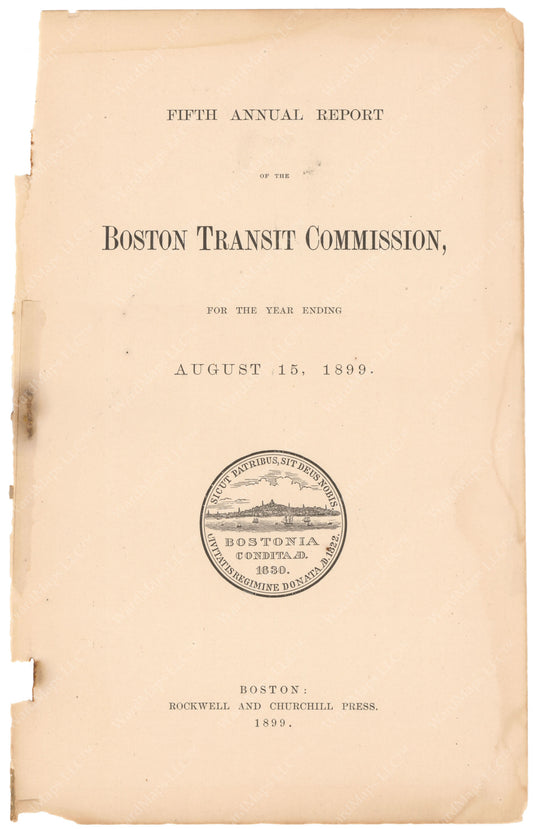 BTC Annual Report 05, 1899: Title Page
