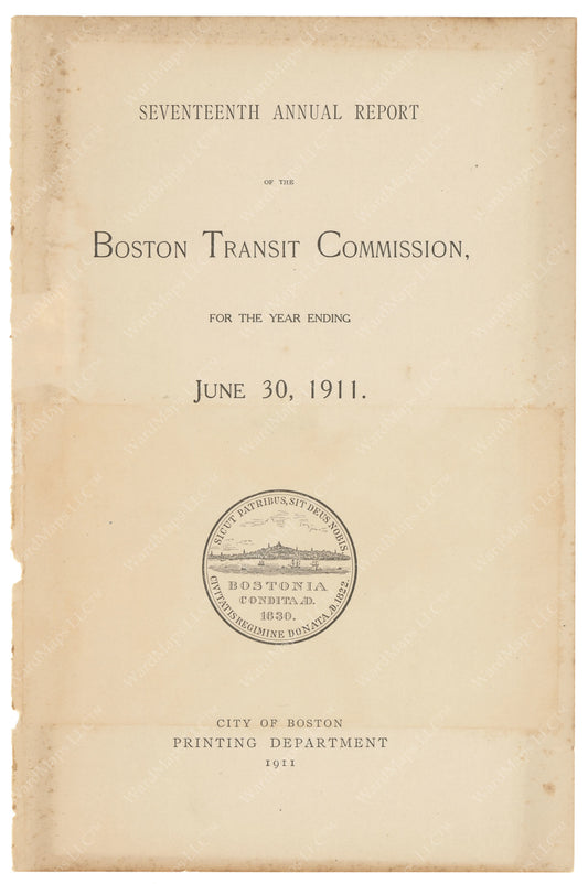 BTC Annual Report 17, 1911: Title Page