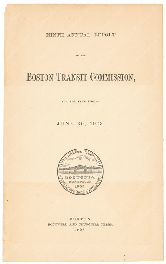BTC Annual Report 09, 1903: Title Page