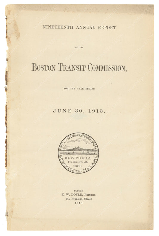 BTC Annual Report 19, 1913: Title Page