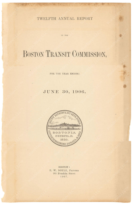 BTC Annual Report 12, 1906: Title Page