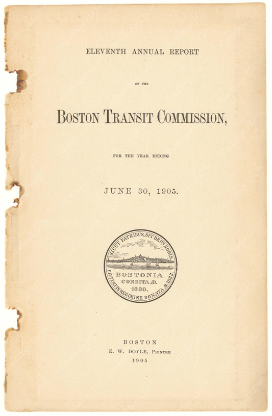 BTC Annual Report 11, 1905: Title Page
