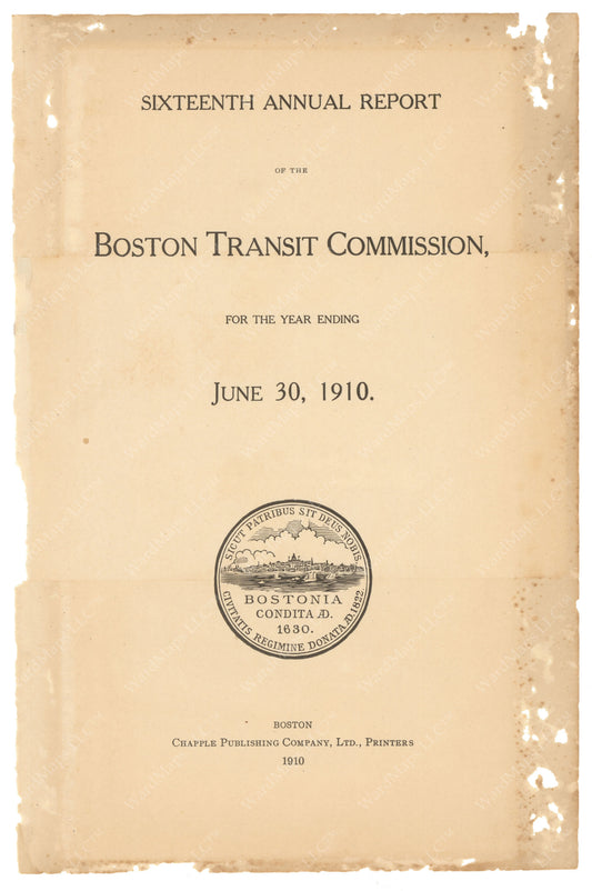 BTC Annual Report 16, 1910: Title Page