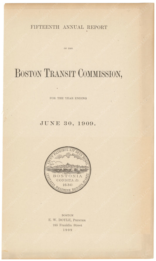 BTC Annual Report 15, 1909: Title Page