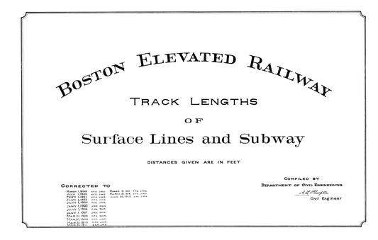 Boston Elevated Railway Co. Track Plans 1915 Title Page