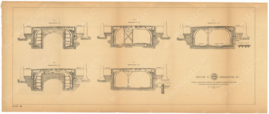 BTC Annual Report 03, 1897 Plate 034: Subway Progression of Work at Washington Street