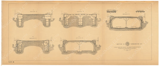 BTC Annual Report 03, 1897 Plate 036: Subway Progression of Work at Washington Street #2