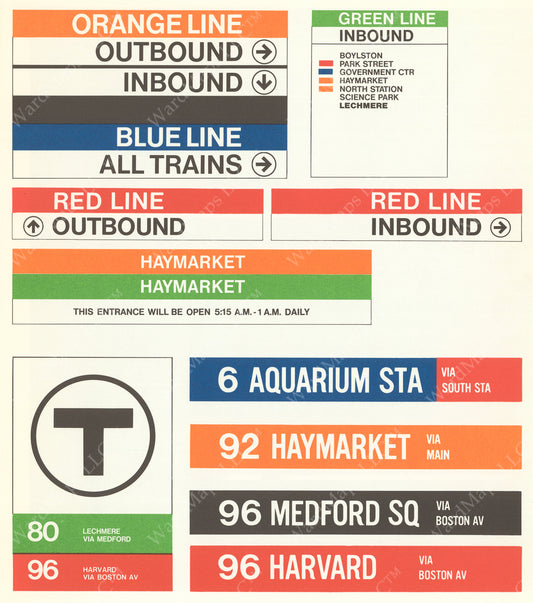 Prototypical MBTA Station and Bus Signage 1966
