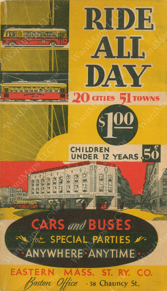 “Ride All Day for $1” Brochure Cover 1936