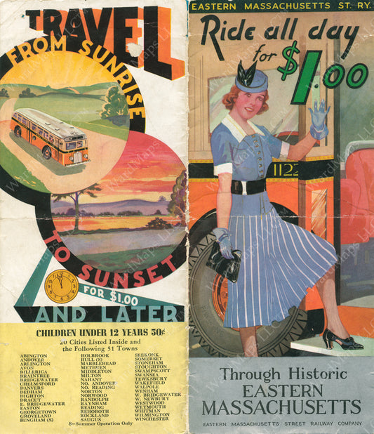 Eastern Mass. Street Railway Co. Brochure Cover Circa 1940
