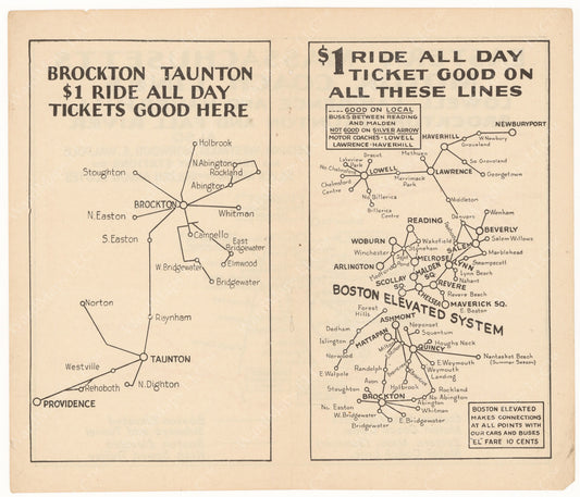 Eastern Mass. Street Railway Co. Maps 1933