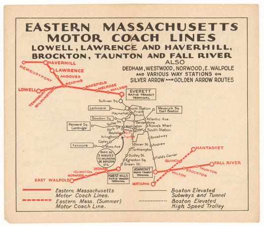 Eastern Mass. Street Railway Co. Motor Coach Lines 1933
