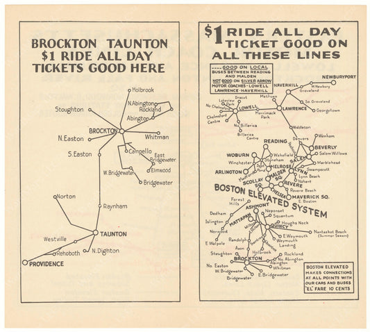 Eastern Mass. Street Railway Co. Maps 1934