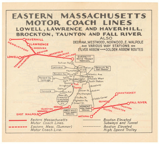 Eastern Mass. Street Railway Co. Motor Coach Lines 1934